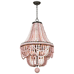 Люстра каплевидной формы украшенная розовыми круглыми бусинами Pink Beads Chandelier варинант исполнения - 1 | Loft Concept в Воронеже