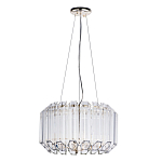 Люстра подвесная круглая с прозрачными хрустальными трубками и золотистым каркасом Диаметр 44 см Hexagon Tube Light варинант исполнения - 1 | Loft Concept в Воронеже