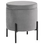 Серый пуф на черных ножках SANJAY варинант исполнения - 1 | Loft Concept в Воронеже