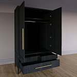 Шкаф платяной Primo с выдвижными ящиками шпон Светлый дуб варинант исполнения - 4 | Loft Concept в Воронеже