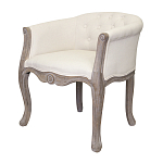 Кресло низкое в стиле прованс Бежевый Лен Louis French Armchair  варинант исполнения - 3 | Loft Concept в Воронеже