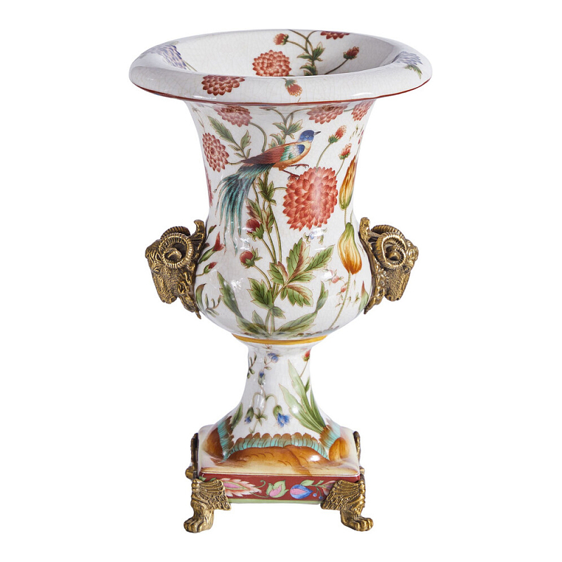 Ваза из фарфора с бронзовыми Овнами Bronze Aries Бронза Мульти в Воронеже | Loft Concept 