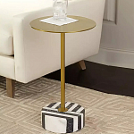 Дизайнерский журнальный стол с круглой столешницей на чёрно-белом основании Muruv варинант исполнения - 2 | Loft Concept в Воронеже