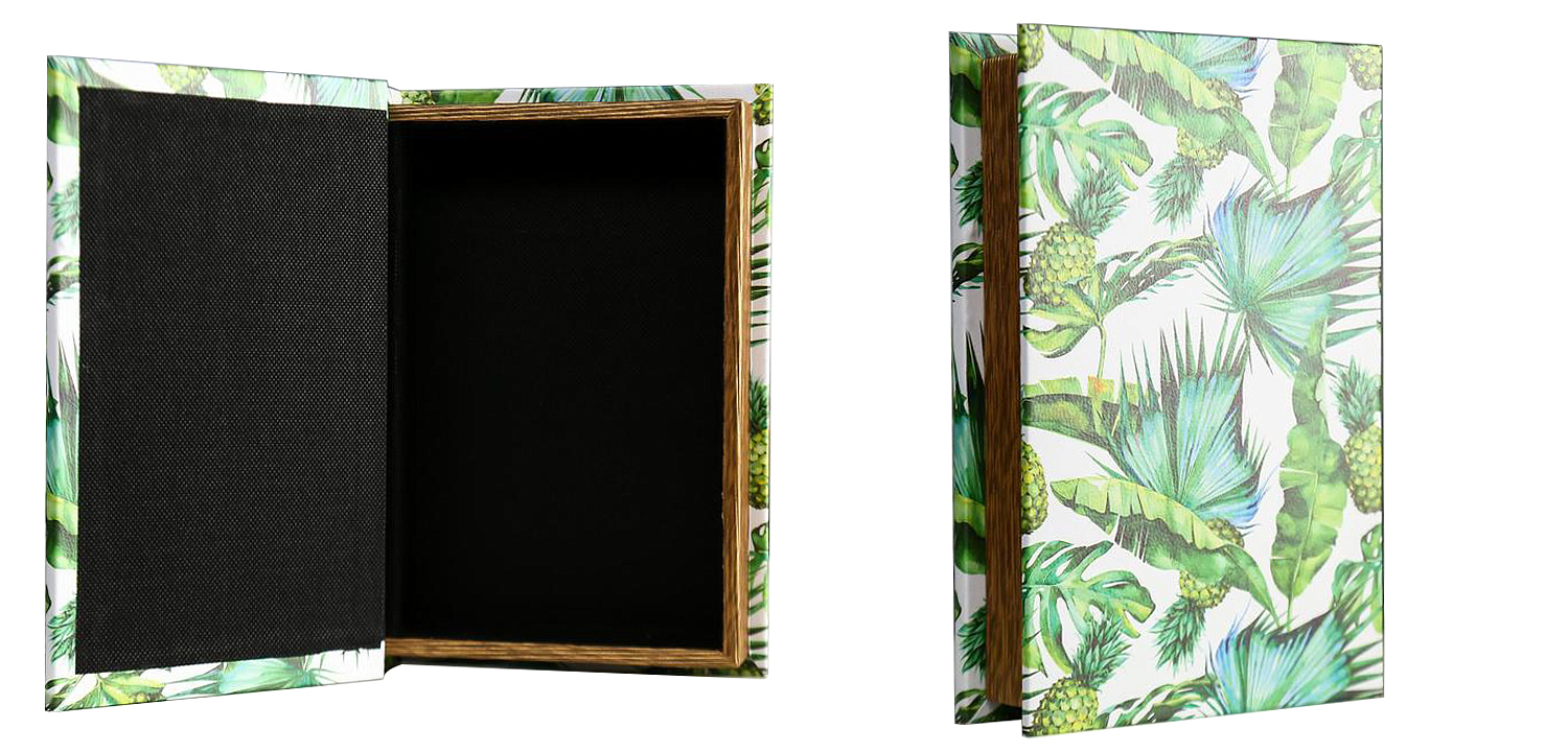 Шкатулка-книга Pineapples and Leaves Mirror Book Box Шкатулка-книга Pineapples and Leaves Mirror Book Box - Loft-Concept в Воронеже