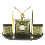 Настольный письменный набор из змеевика и бронзы с декором в виде орла Successful Leader варинант исполнения - 1 | Loft Concept в Воронеже