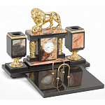 Настольный письменный набор из яшмы и долерита с декором виде льва Manager Organizer варинант исполнения - 2 | Loft Concept в Воронеже