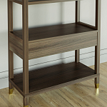 Стеллаж Elsa Dreams Walnut со стеклянными полками и ящиком варинант исполнения - 6 | Loft Concept в Воронеже