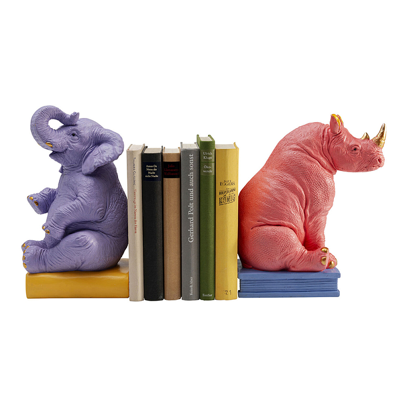 Держатель для книг Elephant and Rhinoceros Bookend Мульти в Воронеже | Loft Concept 