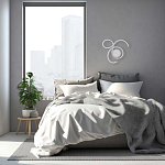 Бра белого цвета с изогнутыми световыми линиями и круглым основанием Luke Lampco Tracer Lamp варинант исполнения - 7 | Loft Concept в Воронеже