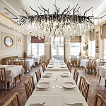 Люстра черная овальная с прозрачными стеклянными подвесками в форме капель FAIRYTREE Light варинант исполнения - 1 | Loft Concept в Воронеже