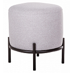 Круглый пуф на металлических ножках с обивкой из рогожки Casey Poof варинант исполнения - 2 | Loft Concept в Воронеже