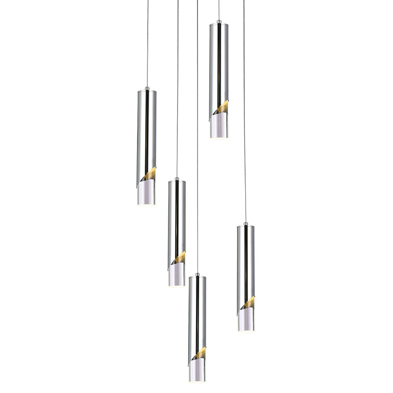 Подвесной светильник Metal Acrylic Tube Five Chrome Hanging Lamp Хром Прозрачный Подвесной светильник Metal Acrylic Tube Five Chrome Hanging Lamp Хром Прозрачный в Воронеже | Loft Concept