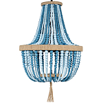 Люстра каплевидной формы украшенная круглыми бусинами Wooden Chandelier Blue варинант исполнения - 1 | Loft Concept в Воронеже