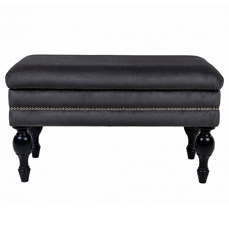 Мягкая банкетка с зоной для хранения Casket Dark Grey Черный Темно-серый в Воронеже | Loft Concept 