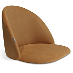 Барный стул со спинкой и металлической подставкой на 3-х деревянных ножках Горчичный Велюр Vendramin Chair варинант исполнения - 2 | Loft Concept в Воронеже