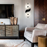 Бра со стеклянными плафонами-дисками Black and White Circles Wall Lamp варинант исполнения - 2 | Loft Concept в Воронеже