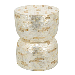 Приставной столик с мозаичным рисунком из раковин устриц Bone Inlay варинант исполнения - 1 | Loft Concept в Воронеже