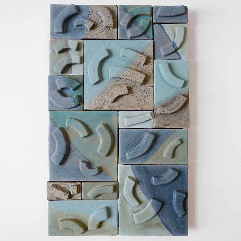 Геометрическое Объемное Панно Blue Curve Голубой Бирюзовый в Воронеже | Loft Concept 