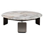 Столик журнальный с круглой мраморной столешницей на трех опорах Marble Stone Drawing варинант исполнения - 6 | Loft Concept в Воронеже