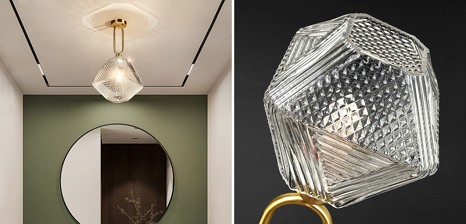 Потолочный светильник Ruell Glass Ceiling Lamp Потолочный светильник Ruell Glass Ceiling Lamp - Loft-Concept в Воронеже