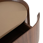 Комод округлой формы с тремя ящиками Walnut and Leather варинант исполнения - 4 | Loft Concept в Воронеже