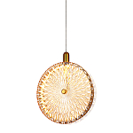 Подвесной светильник с плафоном из рельефного стекла Peony Glass Bronze  варинант исполнения - 4 | Loft Concept в Воронеже