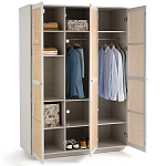 Шкаф с тремя дверцами из плетеного ротанга Tomio Wicker Furniture варинант исполнения - 4 | Loft Concept в Воронеже