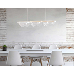 Люстра линейная с 3-мя белыми волнистыми плафонами Wave Line варинант исполнения - 11 | Loft Concept в Воронеже