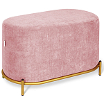 Банкетка овальная пыльно-розовый велюр на 4-х металлических ножках золотого цвета SANJAY варинант исполнения - 1 | Loft Concept в Воронеже