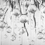 Люстра подвесная с прозрачными стеклянными подвесками в форме капель Диаметр 60 см Droplet Chandelier варинант исполнения - 16 | Loft Concept в Воронеже