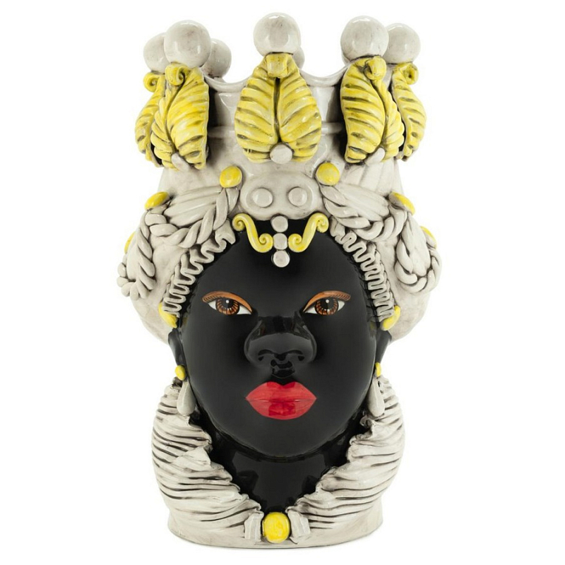 Ваза Vase Moro Lady Yellow Big Черный Бежевый Желтый Ваза Vase Moro Lady Yellow Big Черный Бежевый Желтый в Воронеже | Loft Concept