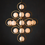 Люстра с закругленным каркасом золотого цвета и белыми плафонами Round Curl варинант исполнения - 3 | Loft Concept в Воронеже