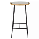 Барный столик с круглой плетеной столешницей Wicker Table Top варинант исполнения - 1 | Loft Concept в Воронеже