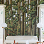 Обои ручная роспись Redwoods Sequoia on Sterling Silver gilded paper варинант исполнения - 3 | Loft Concept в Воронеже