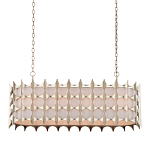 Люстра овальной формы с фактурным серебряным каркасом и тканевым абажуром Silver Honeycomb варинант исполнения - 3 | Loft Concept в Воронеже