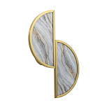 Бра с двумя полукруглыми плафонами из искусственного алебастра в бронзовой оправе Marbella варинант исполнения - 6 | Loft Concept в Воронеже