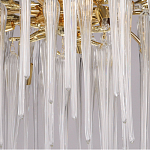 Люстра золотого цвета с декоративными ветками и длинными прозрачными стеклянными подвесами в форме сосулек Droplet Chandelier варинант исполнения - 4 | Loft Concept в Воронеже