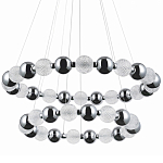 Светодиодная двухъярусная кольцевая люстра Crystal Globule Chandelier Chrome варинант исполнения - 1 | Loft Concept в Воронеже