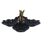 Менажница темно-синяя фарфоровая с бронзовой фигуркой ангела Eden Garden варинант исполнения - 1 | Loft Concept в Воронеже