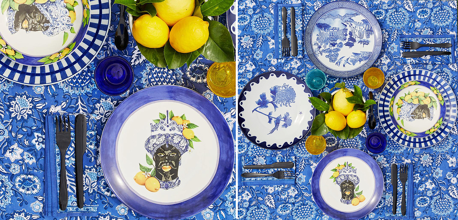 Тарелка Abhika PLATE MORO HEAD SMALL D 15,5 Blue Тарелка Abhika PLATE MORO HEAD SMALL D 15,5 Blue - Loft-Concept в Воронеже
