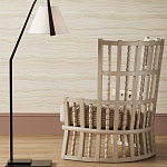 Торшер с черным каркасом и белым тканевым абажуром в форме конуса Stylish Solution варинант исполнения - 4 | Loft Concept в Воронеже