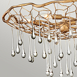 Люстра подвесная золотого цвета с металлическим сетчатым основанием и стеклянными каплевидными подвесками Hinkley варинант исполнения - 5 | Loft Concept в Воронеже