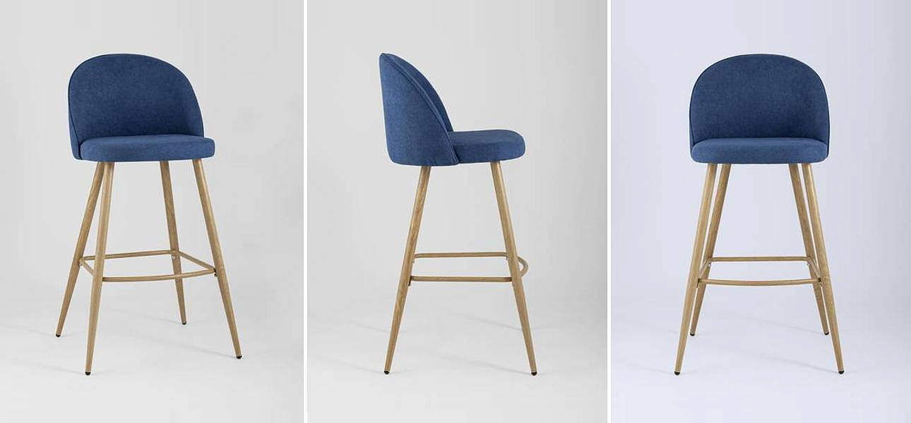 Барный Стул Miruna Chair Синий Шенилл Барный Стул Miruna Chair Синий Шенилл - Loft-Concept в Воронеже