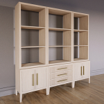 Модульный стеллаж Primo из трех составных элементов Светлый дуб варинант исполнения - 3 | Loft Concept в Воронеже