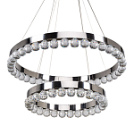 Люстра с двумя кольцами цвета хром и прозрачными хрустальными шарами по периметру Sacramento Transparent Balls Chandelier варинант исполнения - 1 | Loft Concept в Воронеже