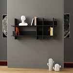 Полка прямая подвесная двухъярусная цвета антрацит BEADS BOOKCASE ANTHRACITE варинант исполнения - 1 | Loft Concept в Воронеже