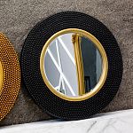 Зеркало в черной фактурной раме с золотым кантом Summon the Light варинант исполнения - 7 | Loft Concept в Воронеже