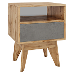 Тумба прикроватная с ящиком и фасадом цвета серый бетон Grace of Furniture варинант исполнения - 1 | Loft Concept в Воронеже