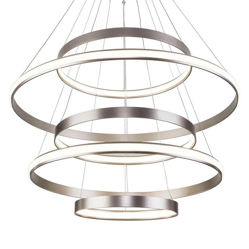 Люстра Light Ring Vertical Silver 5 колец серебро Никель Сатин в Воронеже | Loft Concept 