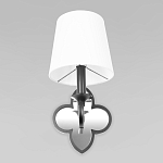 Бра с белым текстильным абажуром и декоративным основанием в виде четырехлистника с зеркальной вставкой Vitorino варинант исполнения - 10 | Loft Concept в Воронеже